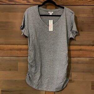 Gray vneck top maternity
